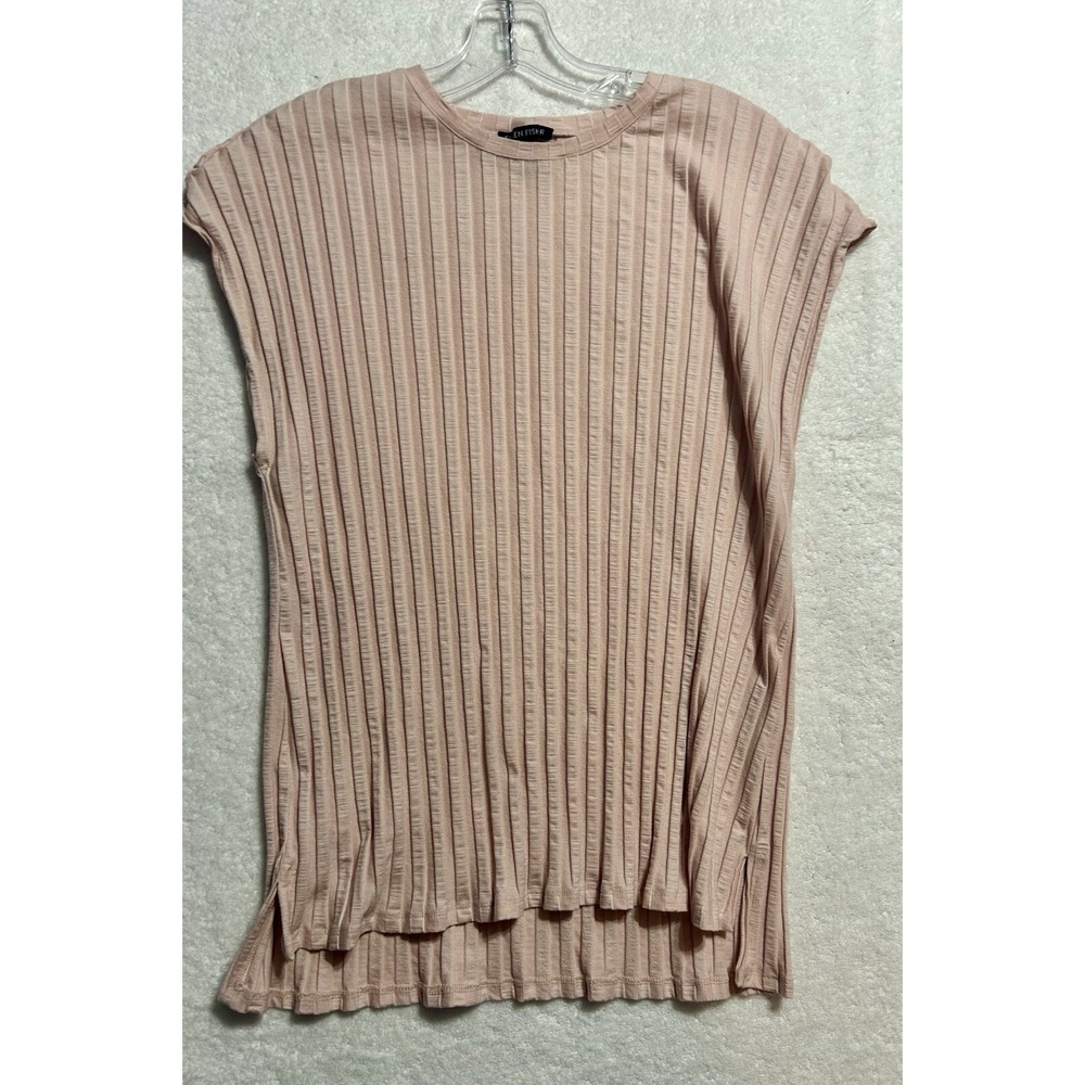 Eileen Fisher Tencel Blend Women's Large Light Pink Sleeveless Blouse (A9)
